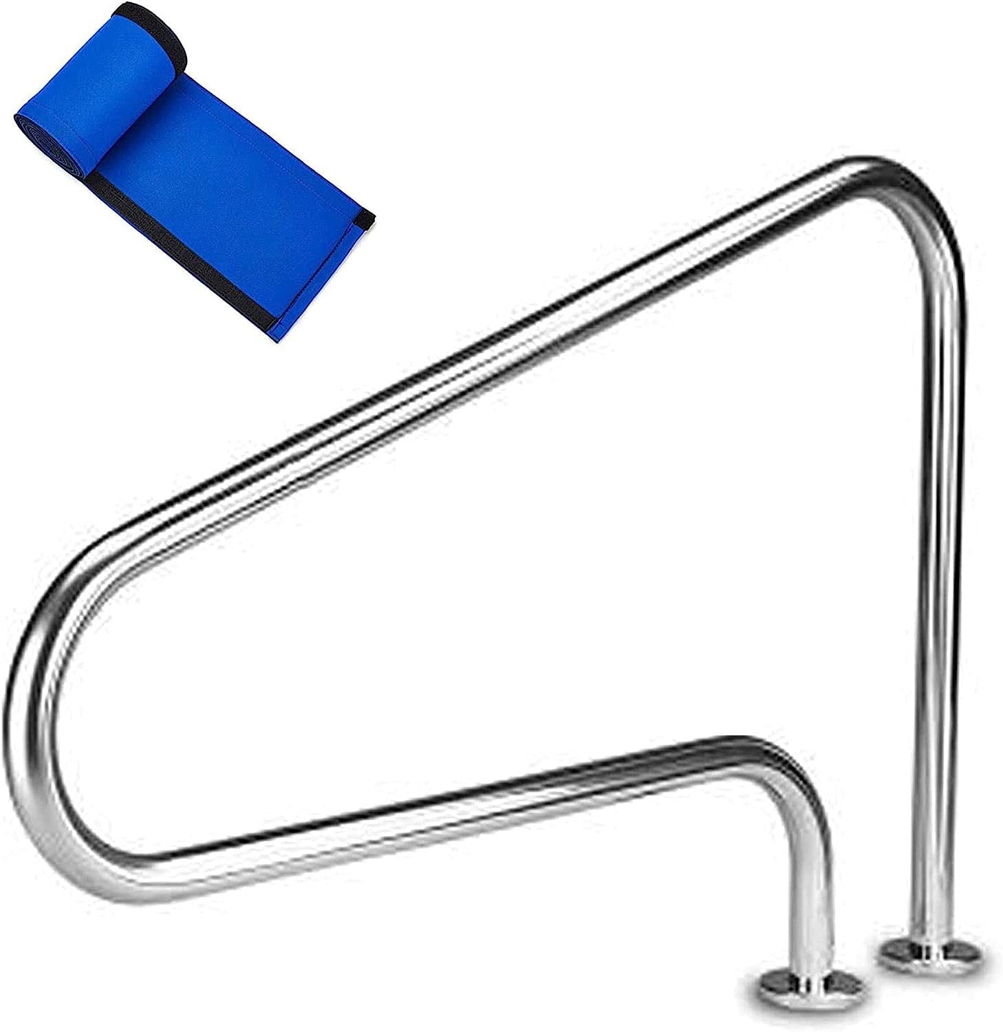 Leuning, zwembadhandgreep, roestvrij staal, handrails, veiligheidsleuning, spa-leuning, whirlpool, instaphulp, zwembad, ideaal voor binnen- en buitenbaden met snelmontagesokkel, 120 kg draagvermogen