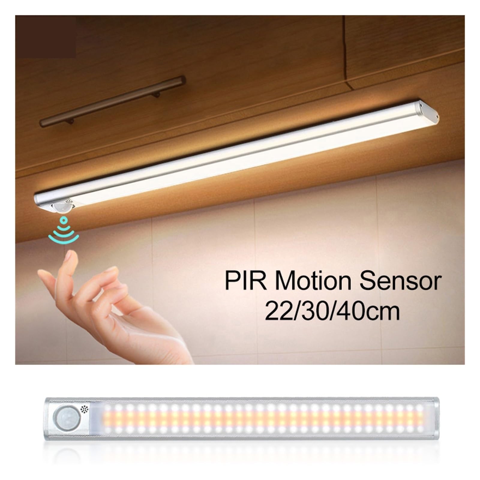Luce Notturna A LED Sensore Di Movimento Senza Fili Striscia USB O Alimentazione A Batteria 10/14/20/36 Lampada A For Illuminazione Armadio Guardaroba Rilevatore Di Movimento(1 pcs,22cm lamp)