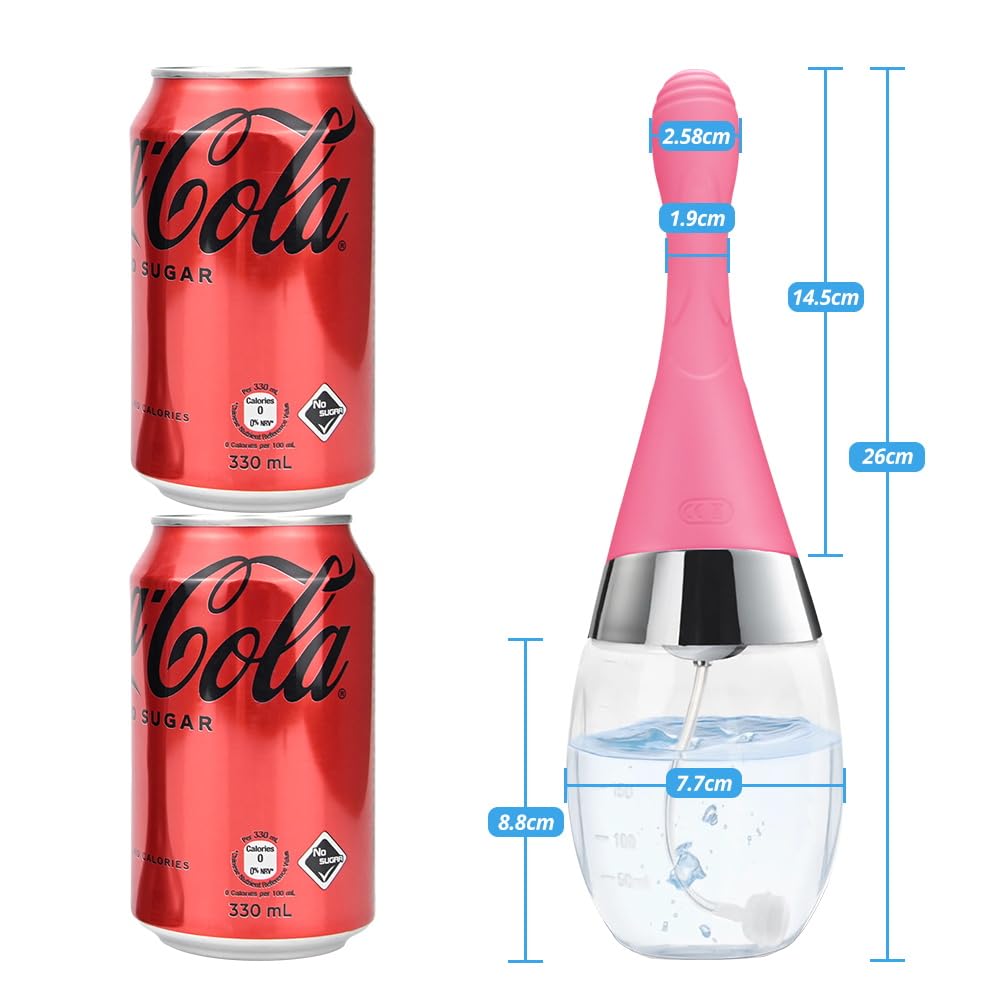 SXOVO Poire à Lavement Intime 300ml Douches Anale et Vaginale Électrique avec Anti-Reflux Enema Douchette Intime avec 3 Vitesses de Pulvérisatio pour Colon et Intestins (Rose)