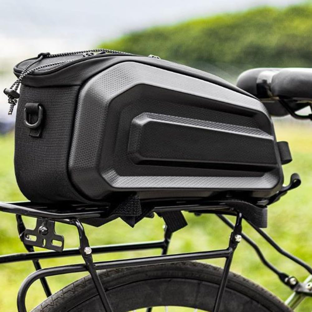 Honseadek Borsa da bicicletta, impermeabile, in pelle | Portaoggetti per ciclismo, doppio scomparto per attrezzi e telefono, design ad attacco rapido con strisce riflettenti