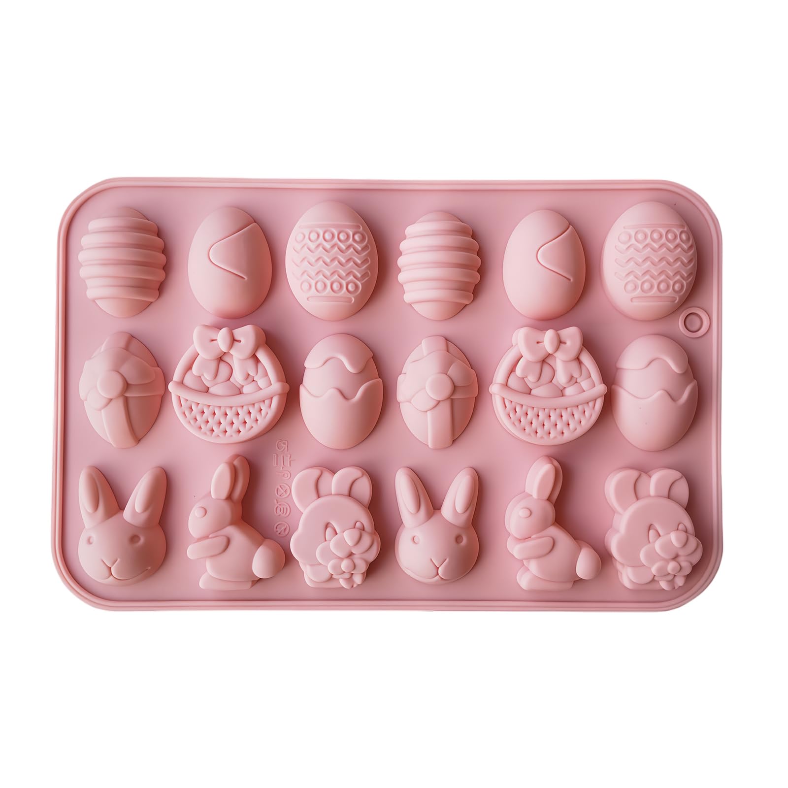 ATRYG 18 Cavity Easters Bunnies Eggs Chocolate Silicones Mold for Baking Food Grade Easy Releases Design