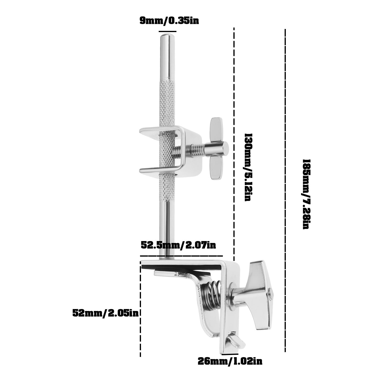 Cowbell Halter Klemme Bass Drum Hoop Halterung 185 x 130 x 9 mm für Bassdrum Hoop Installation