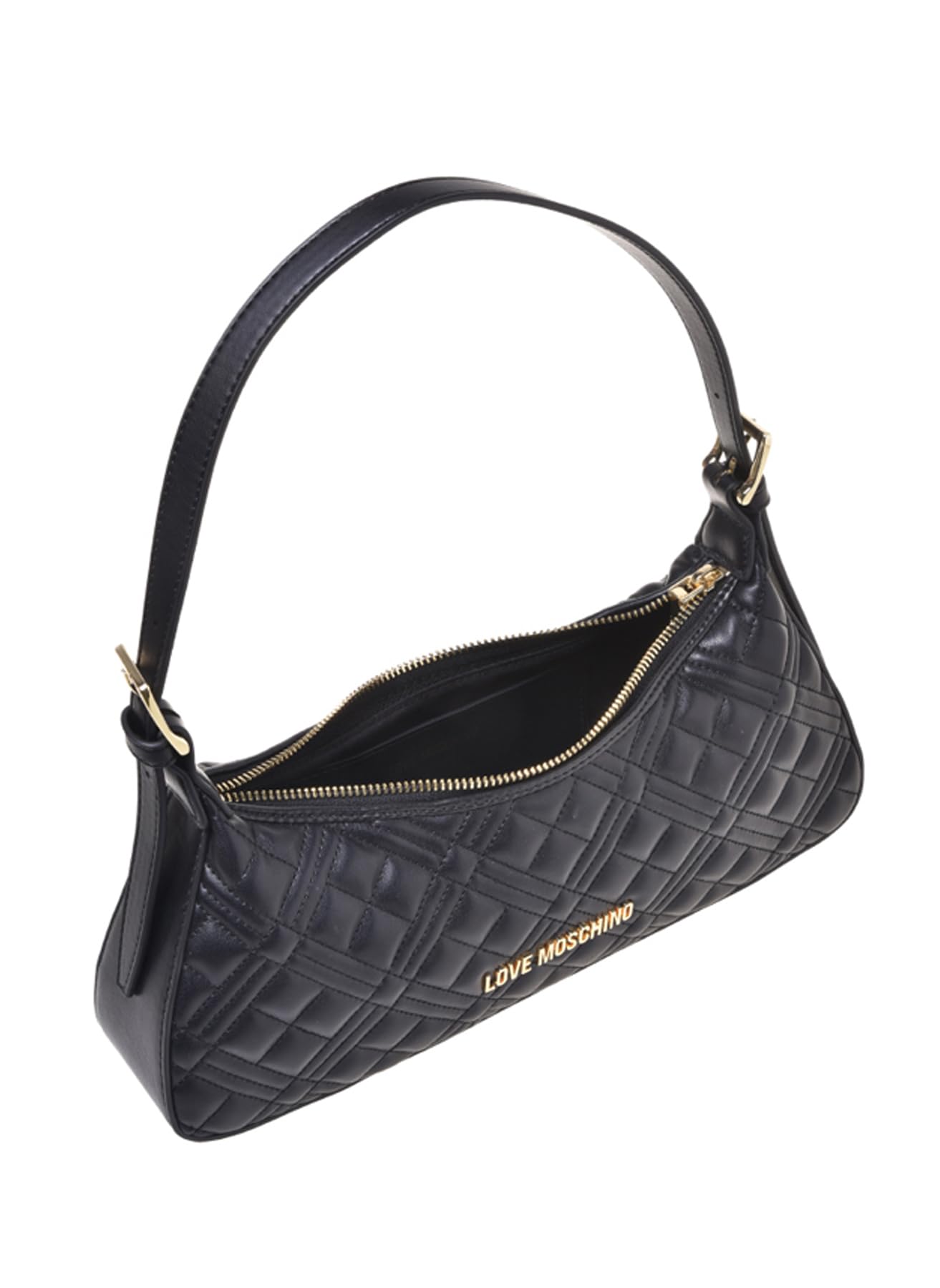 Love Moschino BORSA QUILTED PU NERO+GAL.ORO