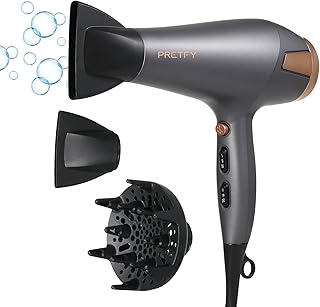 CIADAZ Secador de cabelo Cuidados com o cabelo Secador de cabelo iônico negativo 2500 W 2 velocidades 3 configurações de calor Secadores de cabelo de secagem rápida com difusor e concentrador anexos