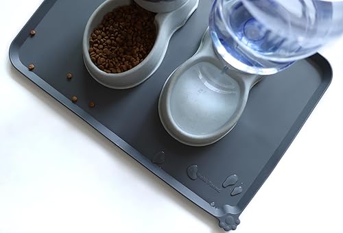 Miniatura 85 de Hoki Found - Bandeja de silicona para comida de mascotas , tapete mantel individual antideslizante para mascotas, tapete impermeable de alimentación