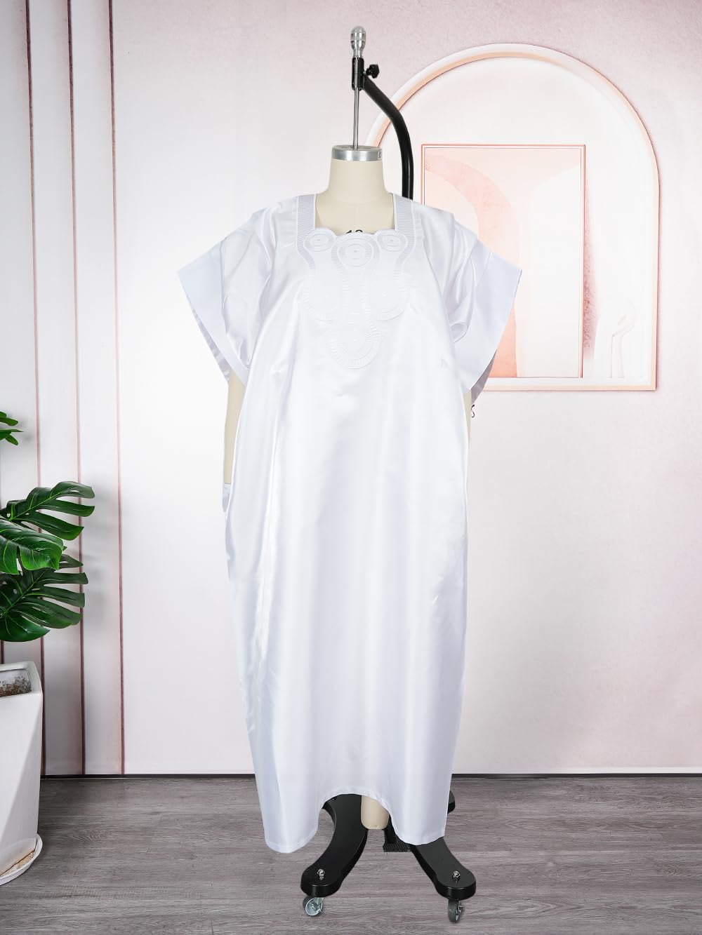 HD African Style Bell Sleeves Bubu Dress for Woman Fashion Embroidery Gown One Size - Image 3