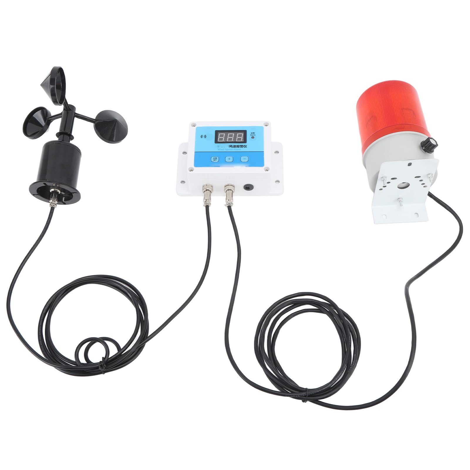 Anemometer Alarm, Tower Crane Anemometer LED Display with Alert Light for Construction Site