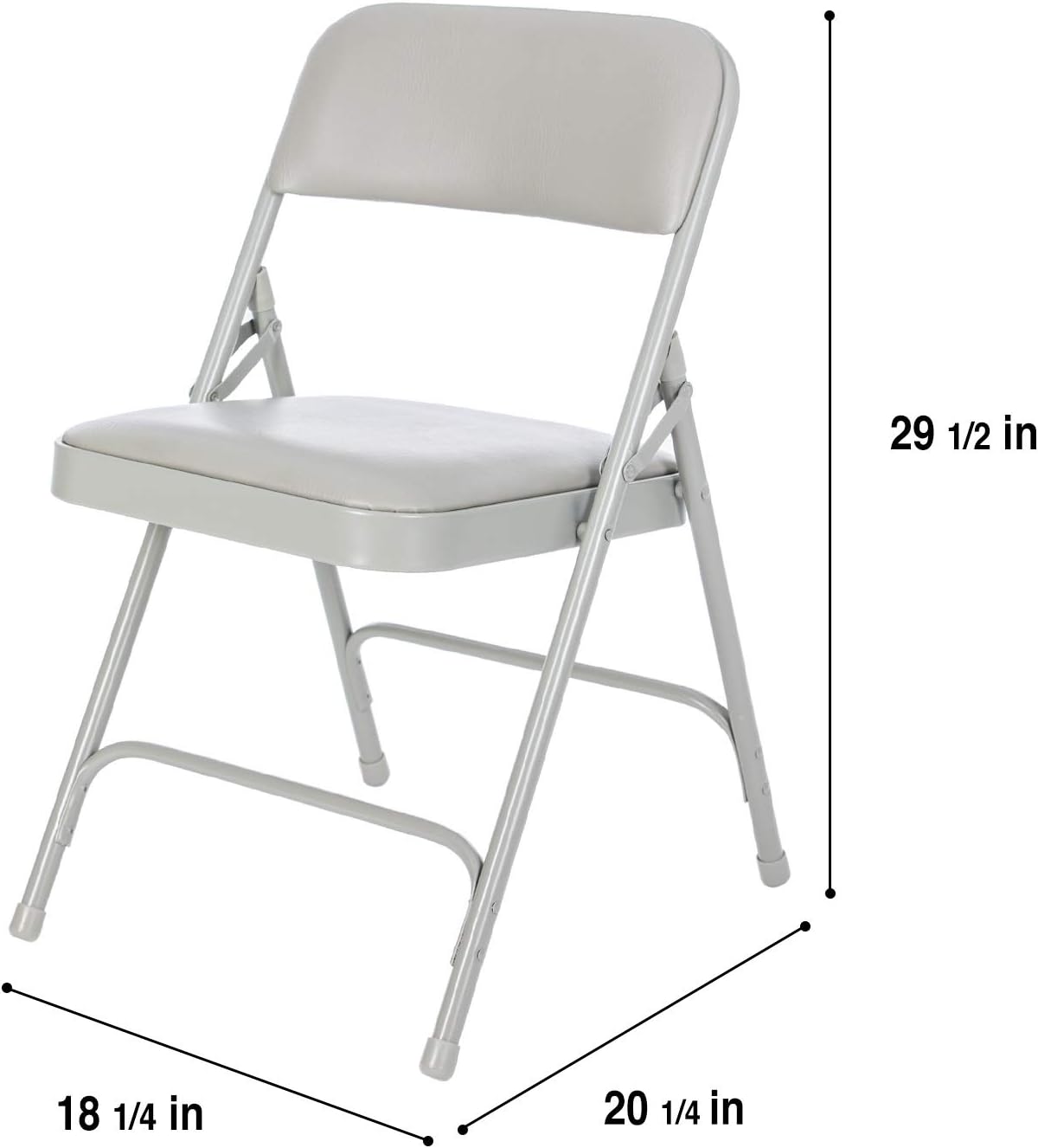 OEF Furnishings (4 Pack) Premium Vinyl Padded Folding Chair, Grey : Home & Kitchen