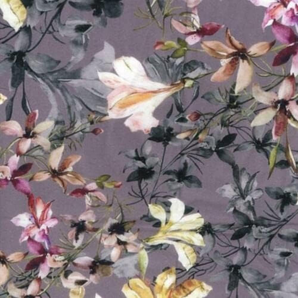 Cotton Lawn Digital Print Fabric Material Mauve C8289, 1Mtr 145cm x 100cm