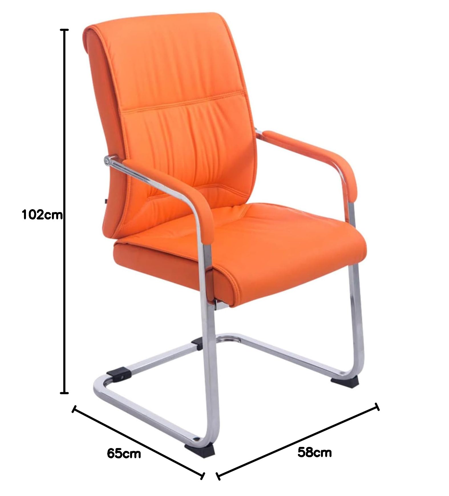 CLP Set Di 2 Sedie Da Conferenza A Sbalzo XXL Anubis Con Rivestimento In Similpelle I Easy Care Con Braccioli, Colore:arancione