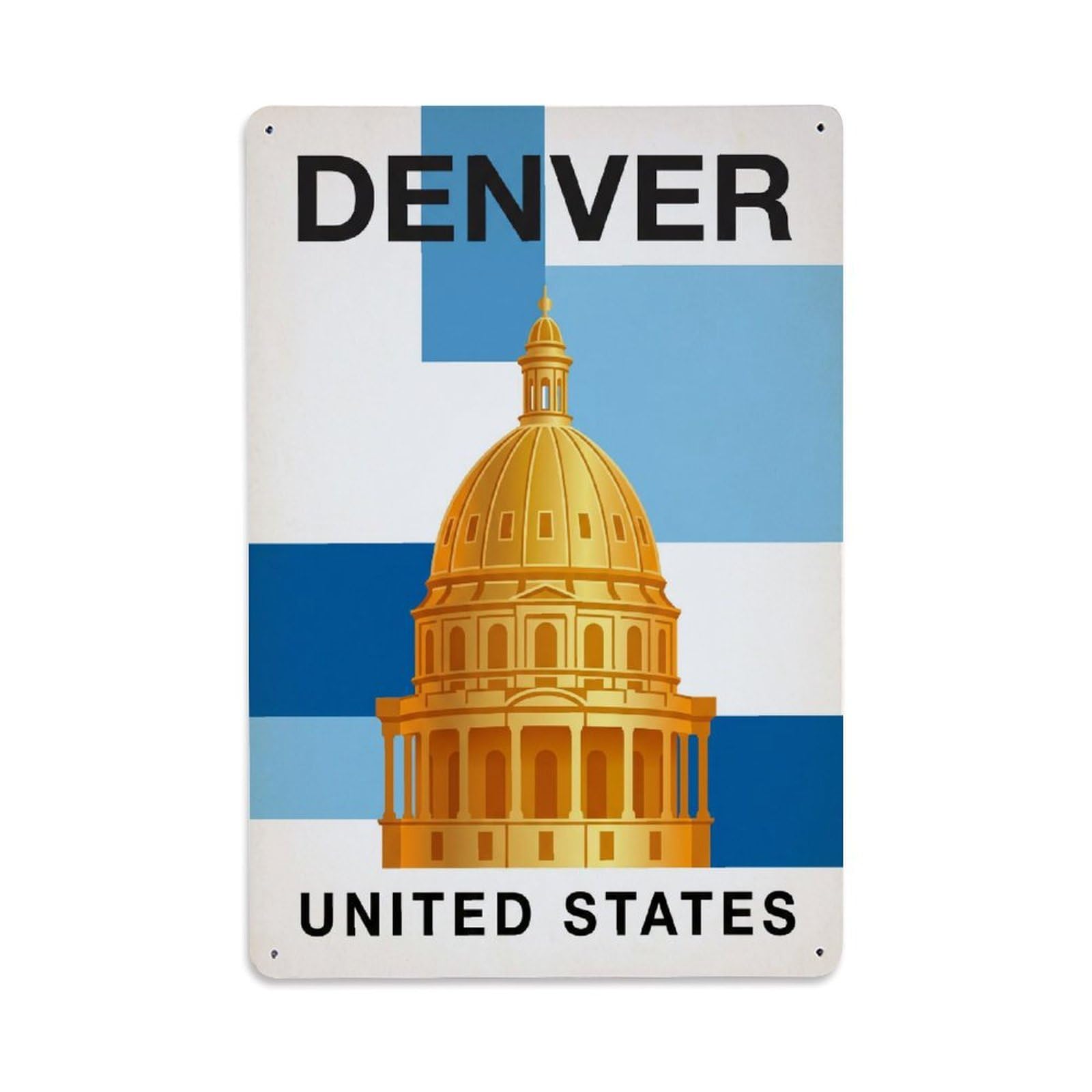 Xanthor Style Retro Travel United States Denver Metal Tin Sign