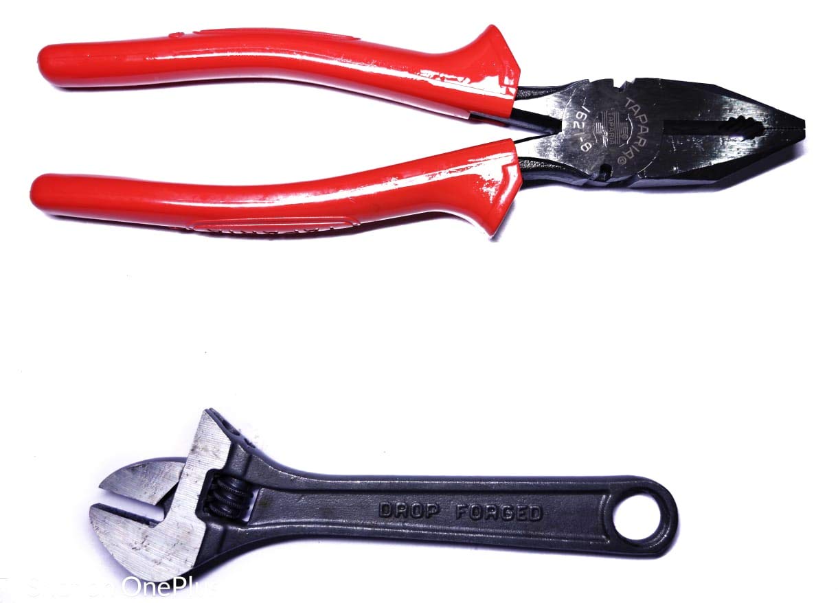 Taparia 1621-8 Combination Plier and Taparia 1170-6 Adjustable Spanner (Phosphate Finish) Combo