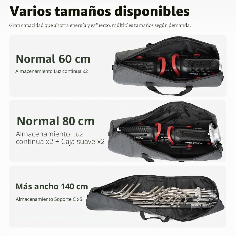 AMBITFUL versión ampliada trípode Bolsa de Transporte 100CM / 39.3inch para Soportes de luz, Soporte del Auge, Paraguas y Accesorios de fotografía trípode(100cm/39.3in) x (Φ22cm/8.66in)