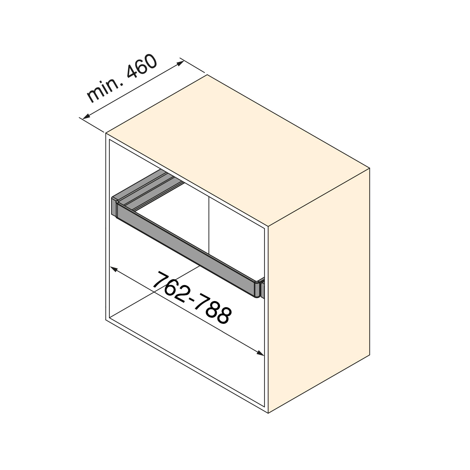 Emuca - Kit de cajón zapatero extraíble para armarios Quartz, regulable, módulo 700mm, Acero, aluminio y plástico, Titanio