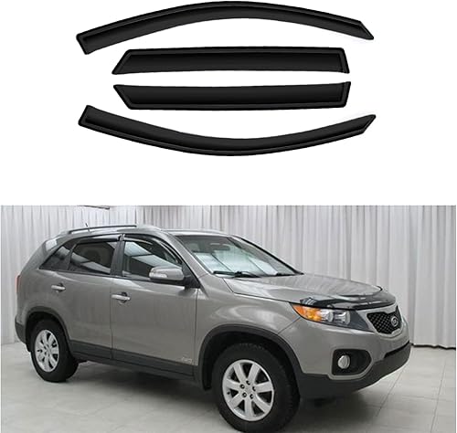 Miniatura 2 de D&O MOTOR 4 viseras de ventana con cinta adhesiva para montaje frontal y trasero para Kia Sorento 11-15