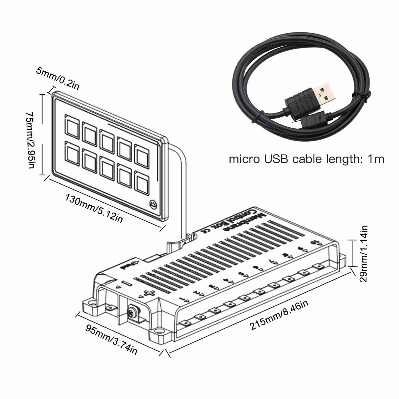Schalter Panel Schalttafel 10P Membransteuerung Bluetooth APP Steuerung LED Hintergrundbeleuchtung Touch Wasserdichter Wohnmobilboote