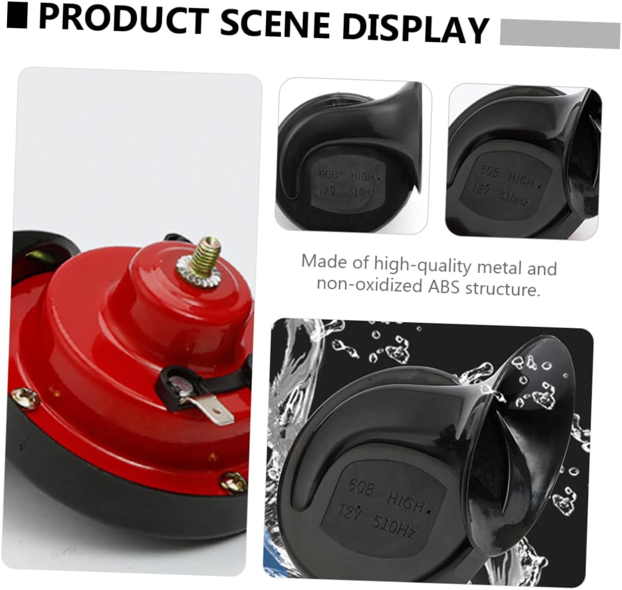 2PCS 12V Dual Tone Snail Horn Kit for Cars and Motorcycles Loud Electronic Horns Easy Installation for Vehicles and Trucks