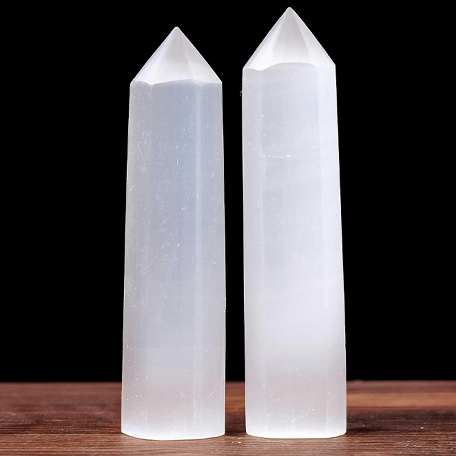 Bacchetta di Cristallo curativa in Selenite Naturale da 3 Pezzi con Punta | Pietre di cristalli lucidati per pulizia energetica, ricarica, Reiki, bilanciamento dei chakra, meditazione