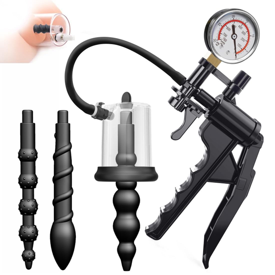 Anal Pump Anal Expander Anal Vacuum Training with Threaded Butt Plugs Male Prostate Massage Vagina Stimulator Adult Sex