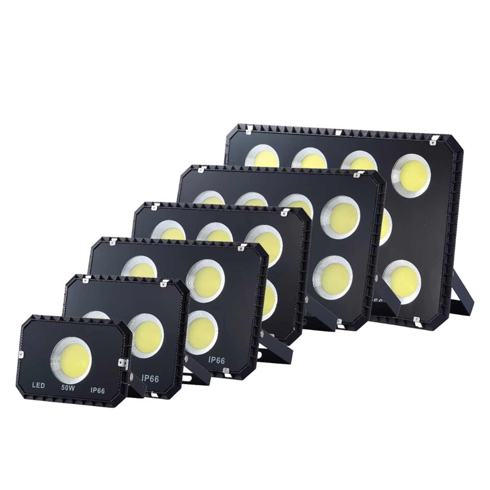 LED Strahler Außen, Flutlicht Außenbeleuchtung 100W 300W 600W 1000W Hochleistungsprojektor Außenwand Bäude Garten Bäume Lampe Quadratischer Strahler(6000 K,300W Floodlight)
