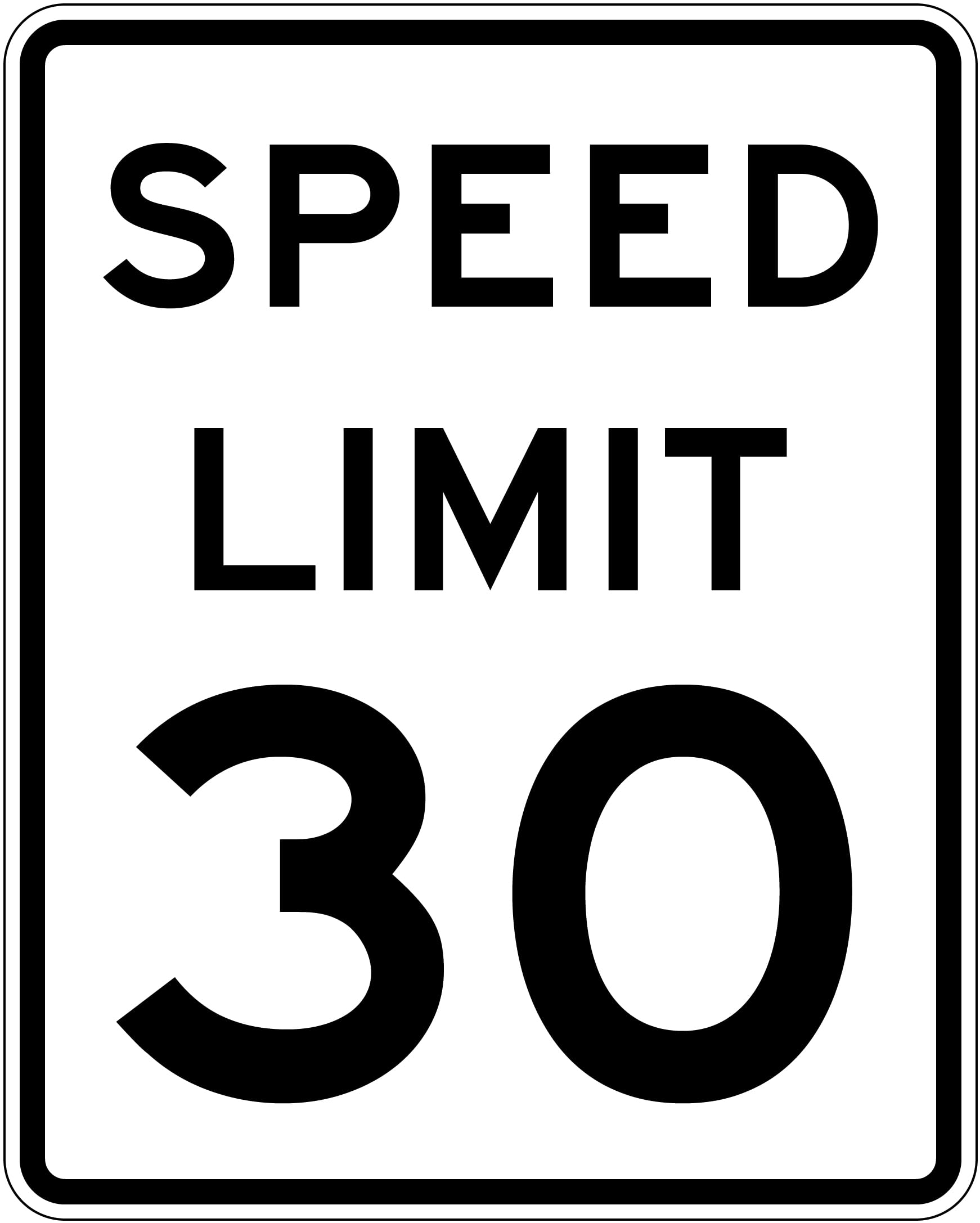 Amazon.com: R2-1 30-MPH SPEED LIMIT Signs - 24x30 - High Intensity