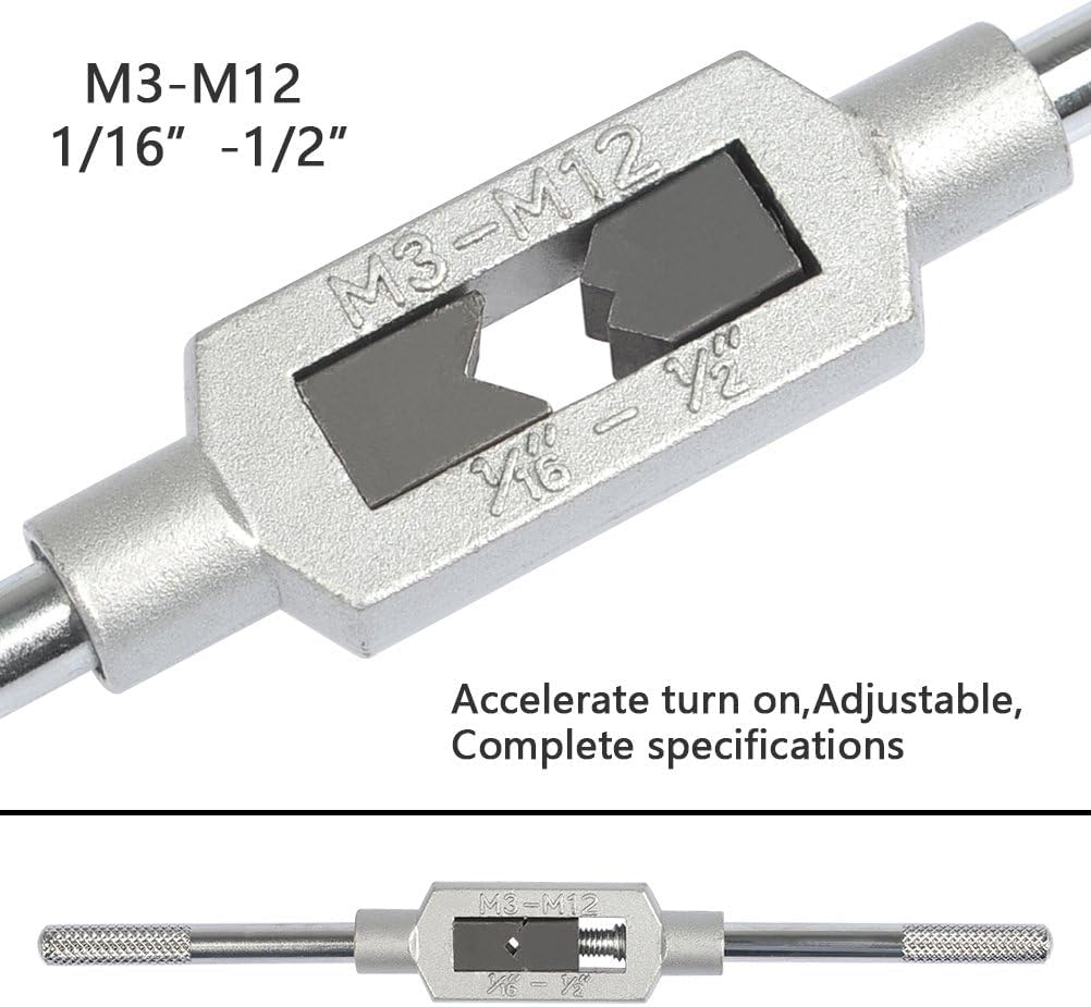 MLD 8pcs Hand Tools Die Set Screw Taps Thread Plugs Alloy Steel and M3-M12 Tap Metric Plug Tap Screw Taps Hinge Set AC002(Metel & steel,Multicolor) 1