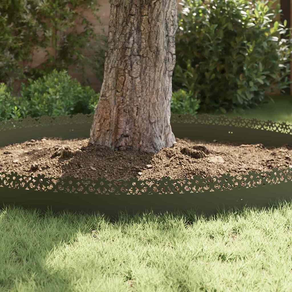 20 piezas bordes de descuento verde oliva 103 x 0,05 x 22 cm, borde de metal de acero resistente para paisajismo de jardín, borde de césped duradero para macizos de flores