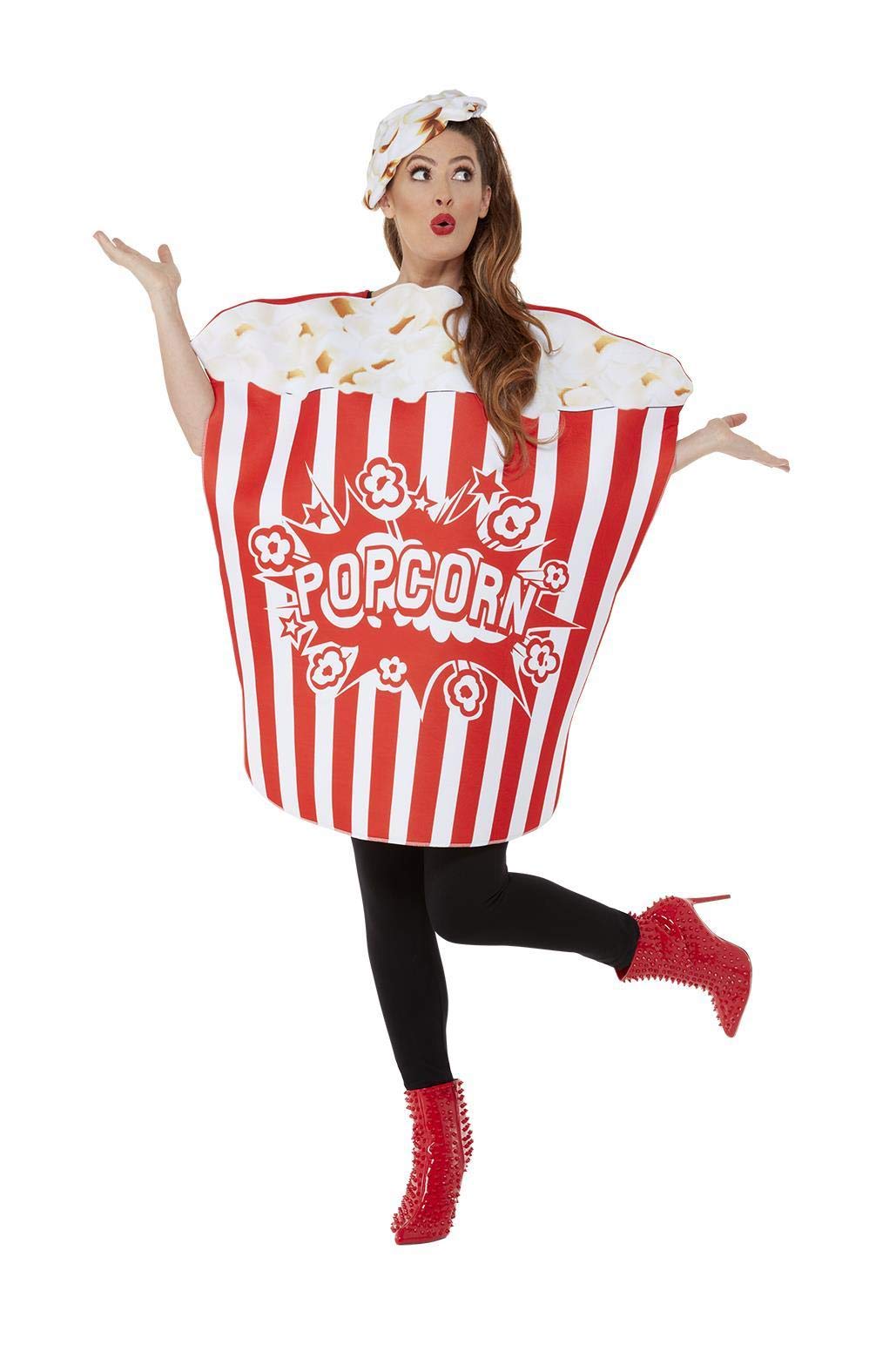 Image secondaire de Smiffys Déguisement de popcorn, Rouge et blanc, Déguisement complet et chapeau