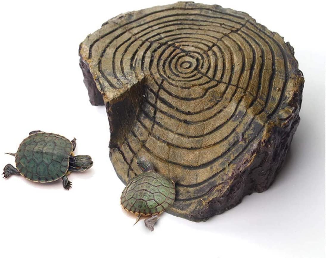 Tortoise Table Basking Platform,Resin Tortoise Accessories Hide for Reptiles (Turtle/Gecko), Aquarium Fish Tank Safe Reptile Basking Ramp