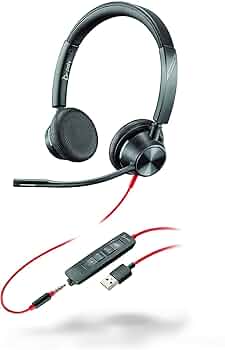 Poly BLACKWIRE 3320 USB-A ヘッドセット Amazon.com: Plantronics - Blackwire 3320 - Wired, Dual-Ear