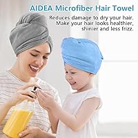 Vista 6 de AIDEA Toalla de microfibra para el cabello, paquete de 5 turbantes, súper absorbentes, de secado rápido para todo tipo de cabello, accesorios