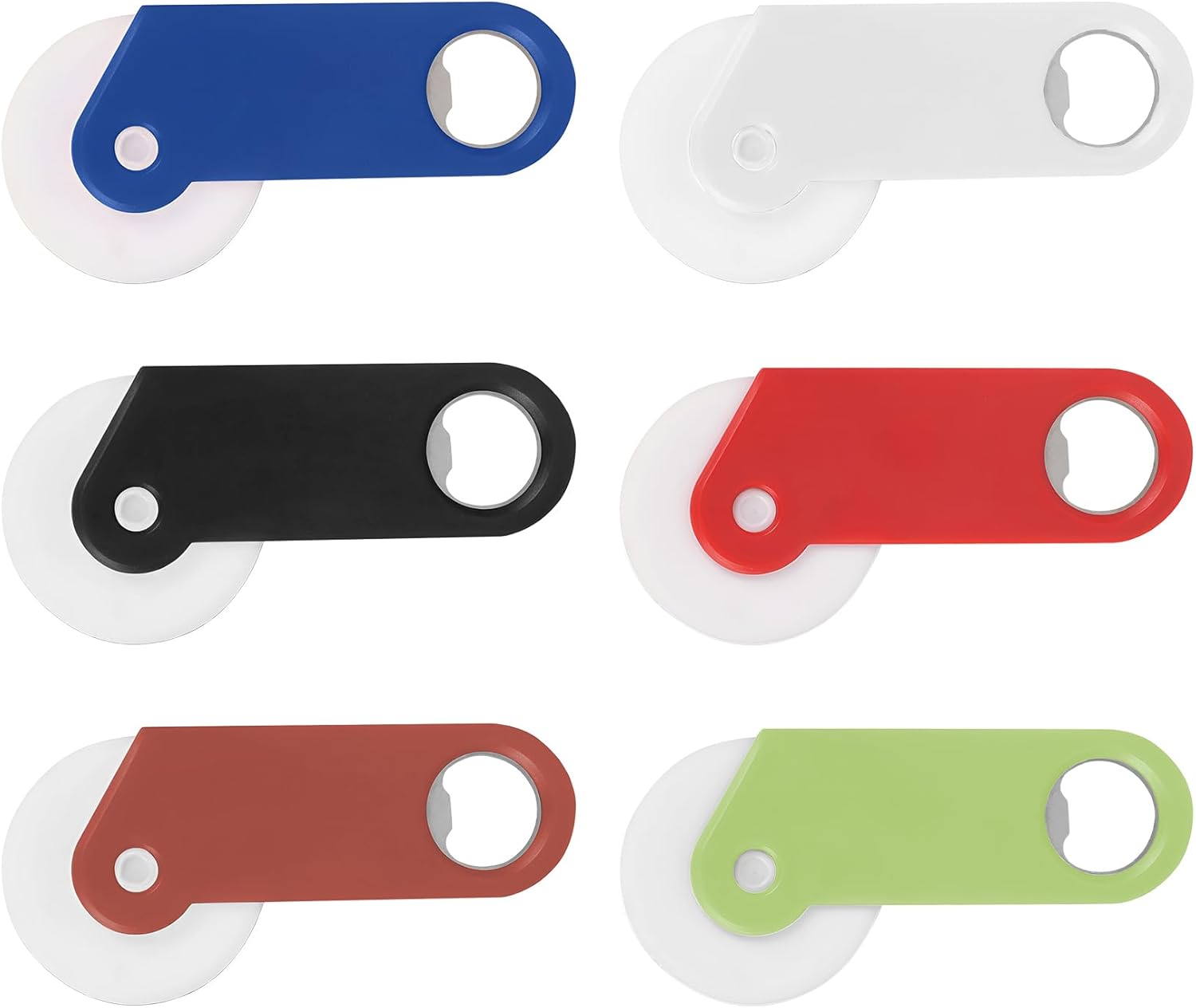 Custom Pizza Cutter with Bottle Opener – Personalized Plastic Pizza Wheel Cutter with Logo, Multi-Color Handle, Bulk Promotional Kitchen Tool for Restaurants & Corporate Branding (200)
