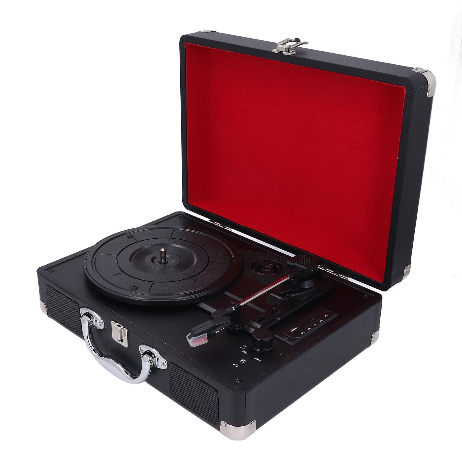 Giradischi Vintage BT Giradischi retrò con Altoparlanti Integrati, Riproduzione USB e 5. per Dischi 33/45/78 Giri, Valigia Portatile - Design per l'intrattenimento Domestico e l'arredamento