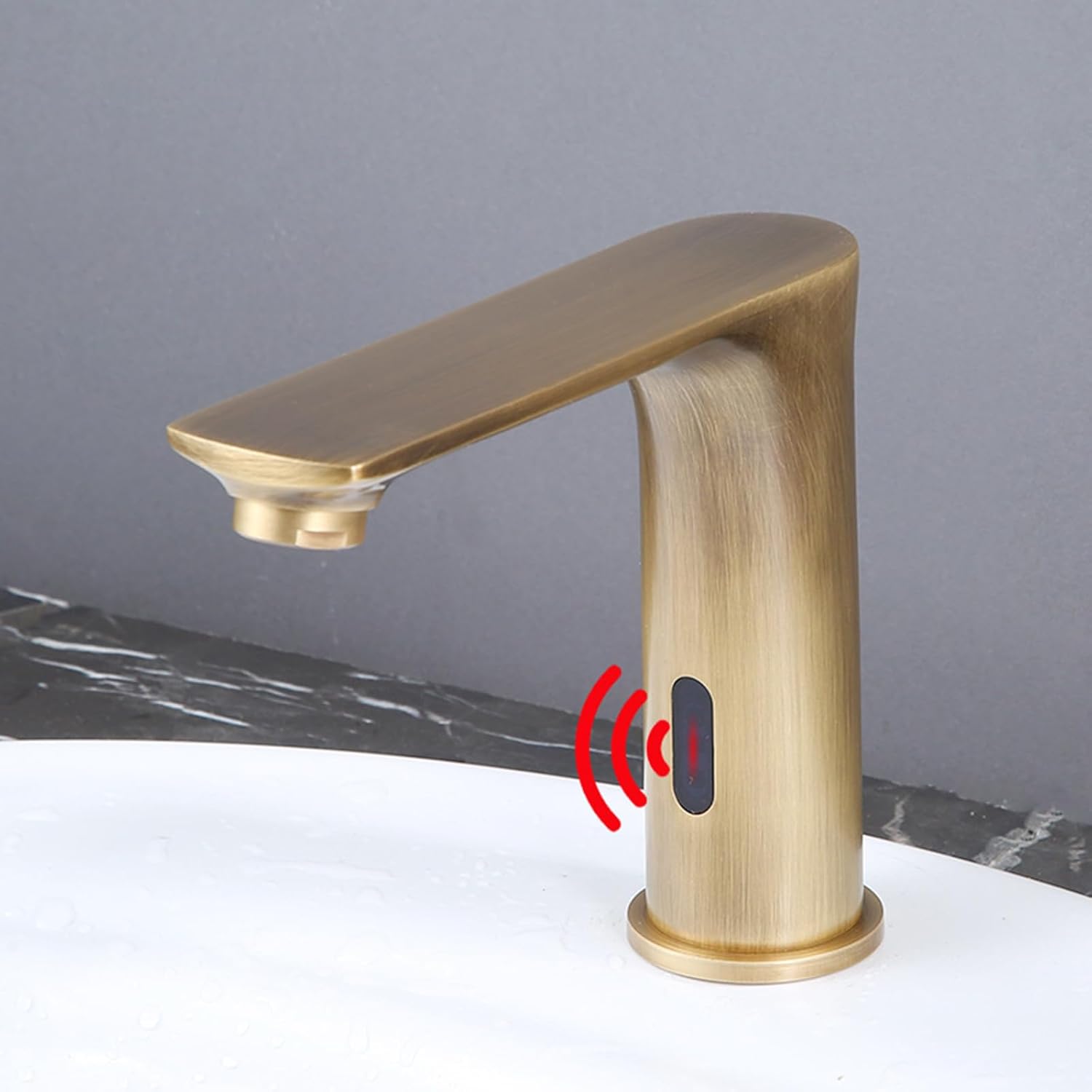 Touchless Bathroom Tap Sensor Taps for Wash Basin Bathroom Taps Automatic Sensor Faucet Brass Sink Taps for Bathroom Battery Powered,Chrome