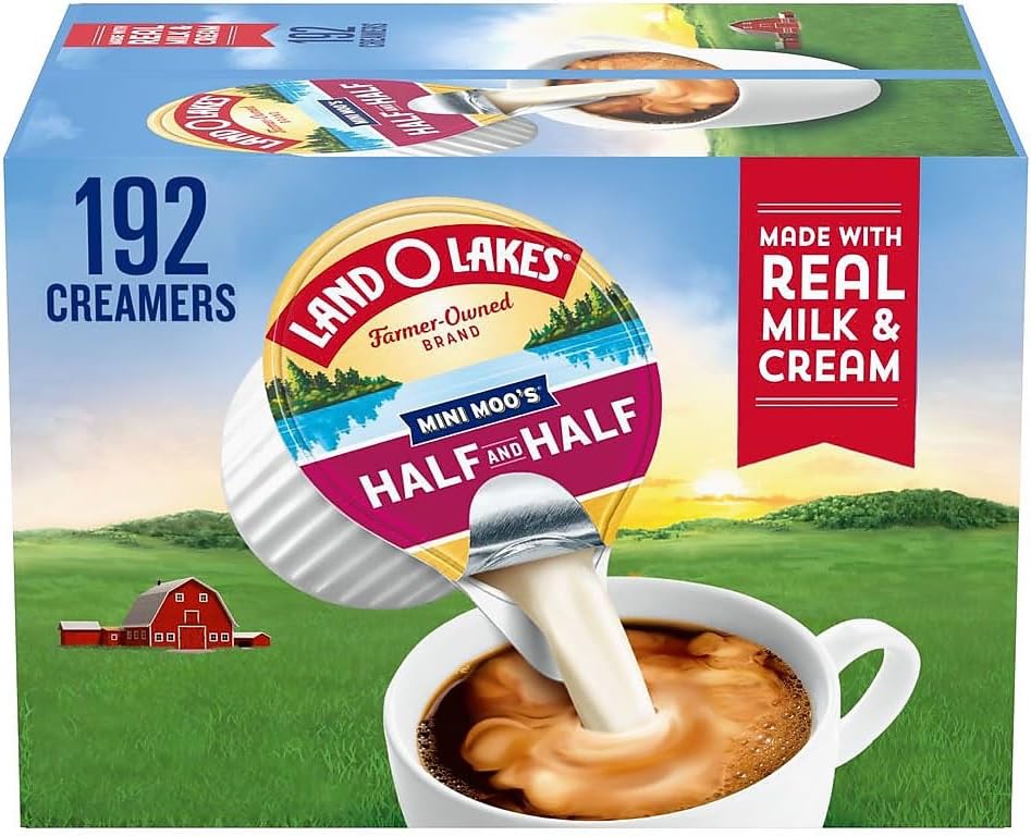 Land O Lakes Mini Moo’s Half & Half Creamer Singles, Shelf-Stable, 192 Count
