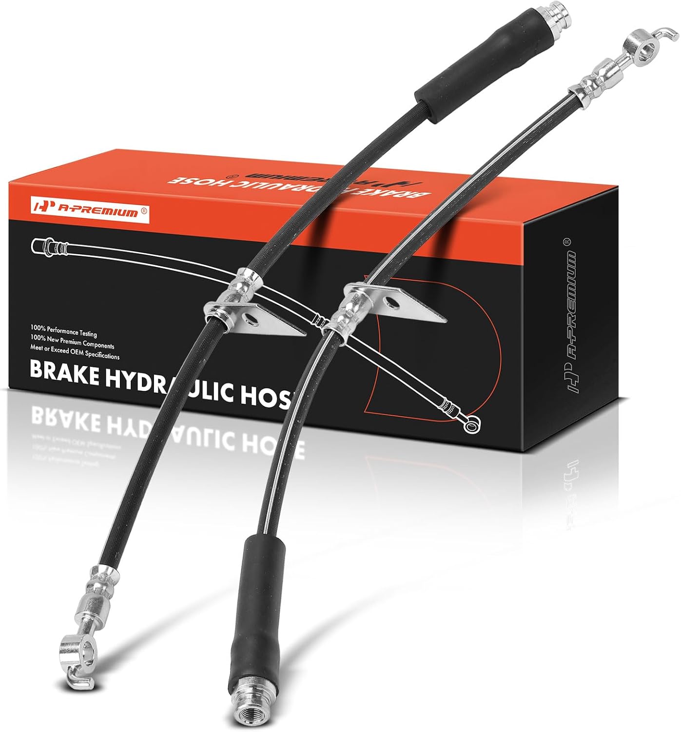 A-Premium Front Driver and Passenger Side Brake Hydraulic Hose Compatible with Select Ford and Lincoln Models - Edge 2016-2021, MKX 2016-2018, Nautilus 2019-2021 - Replace# F2GZ2078H(Pack of 2)