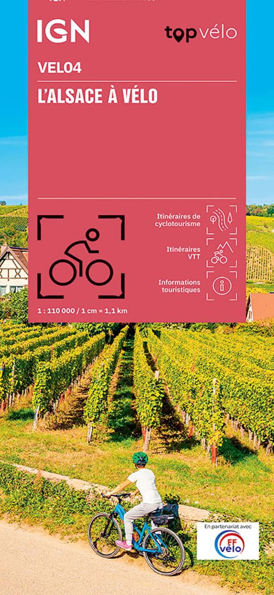 Alsace by bike: 1:110000 (Découverte des chemins)