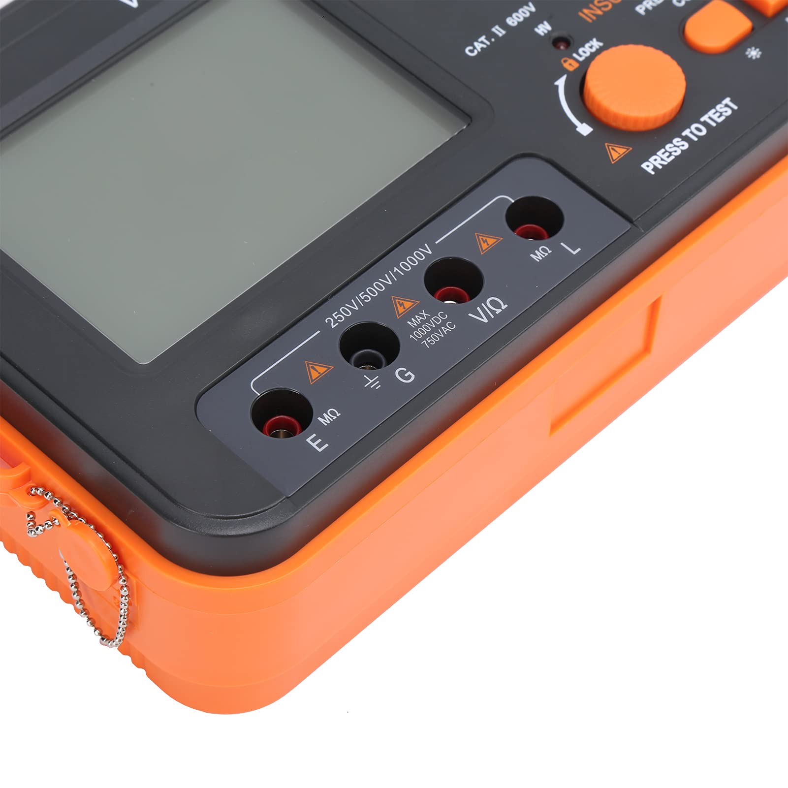 Medidor de prueba eléctrico SustVita para medición de aislamiento, megóhmetro digital de 1000 V 2 GΩ con función de retención de datos y pantalla retroiluminada para uso industrial