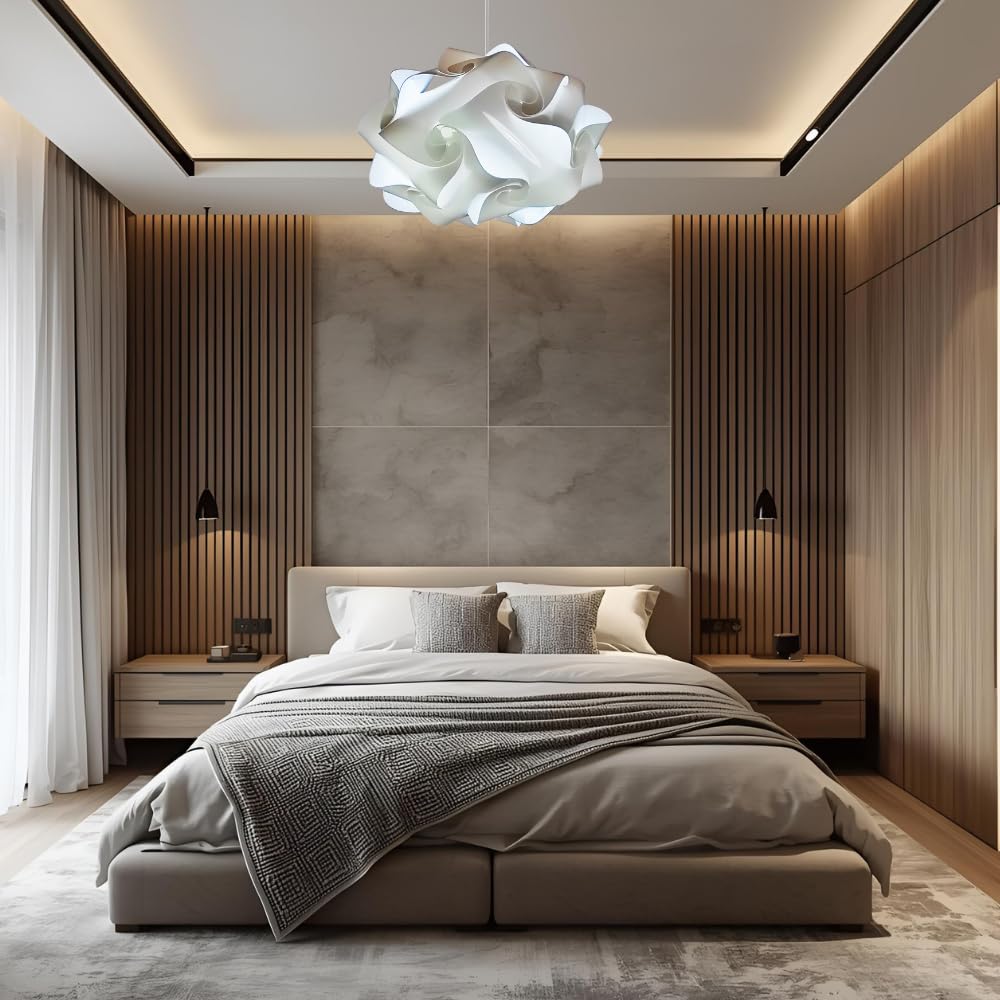 Lampadesign® Lampadario Moderno da soffitto Camera da letto Soggiorno Cucina Sala UFO diametro 50 cm - Lampada a Sospensione Moderna Design scandinavo Lampadina Luce fredda Led E27 17W