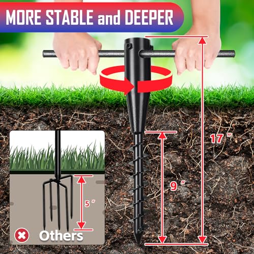 Popohoser 38QIGAN-51DZ@#YF Ground Flag Pole With American Flag - 1.5 Inch Black Flag Pole Kit For Outside House Inground, 11Ft Heavy Duty Outdoor Ground Flagpole thumb #1