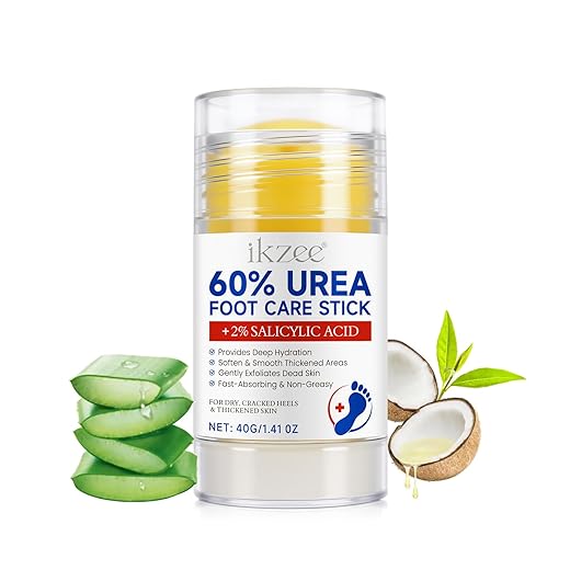 TEEROVA Creme de ureia 60% mais ácido salicílico 2%, creme de ureia para os pés, hidratante de força máxima para calcanhares secos e rachados, engrossar a pele, suavizar os pés, esfoliar a pele morta