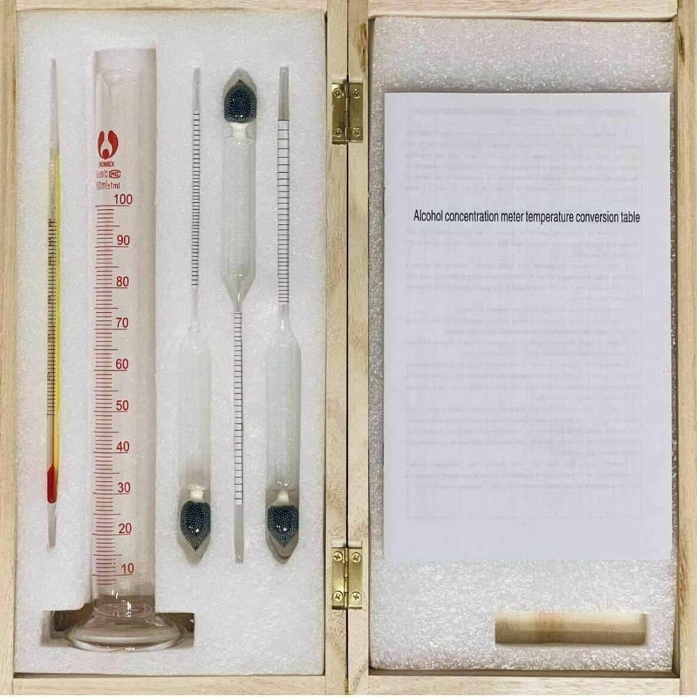 5pcs/set Alcohol Meter Wine Concentration Meter Alcohol Instrument Hydrometer Te
