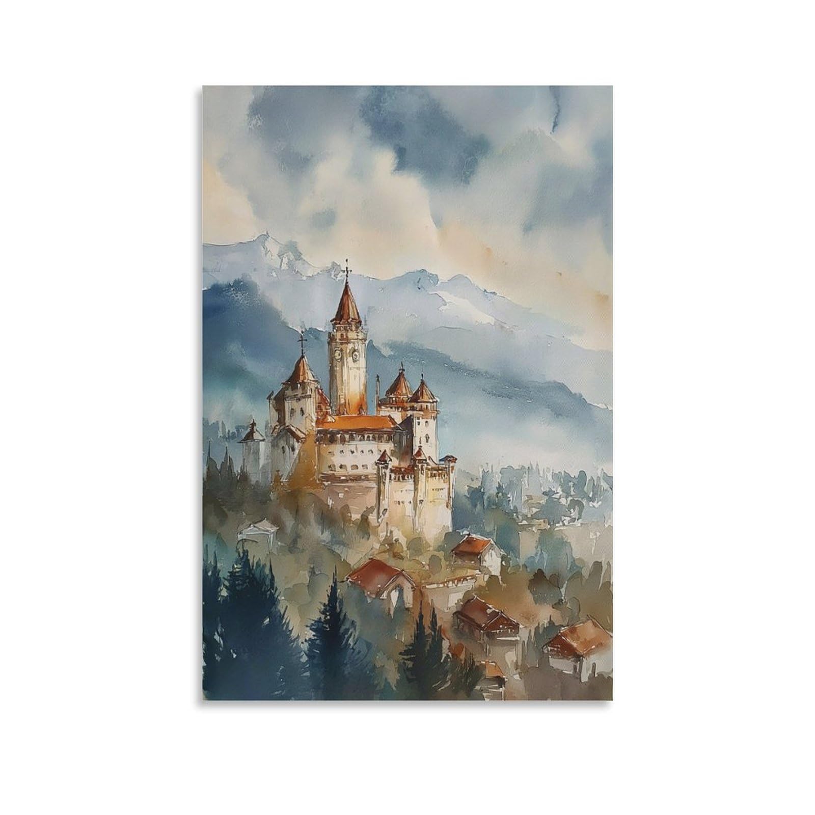 XWYMXZ Nebraska Watercolor 20x30inch(50x75cm) Vintage Travel Poster Watercolor Canvas Art