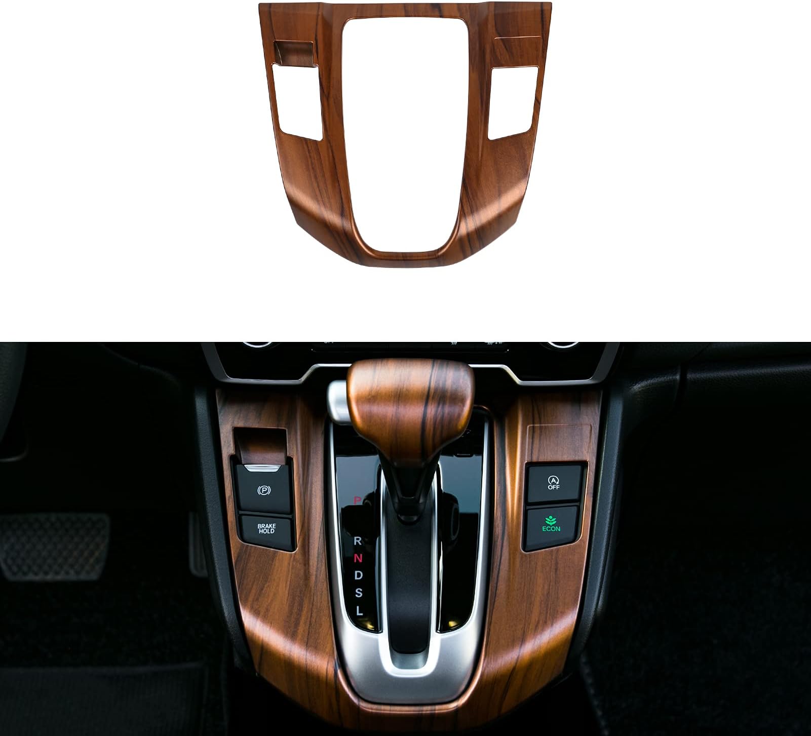 Thenice for Honda CR-V Gear Shift Panel Cover Transmission Box Trims Interior Peach Wood Grain Moulding for CRV 2022 2021 2020 2019 2018 2017 LX EX EX-L Touring Gas Version
