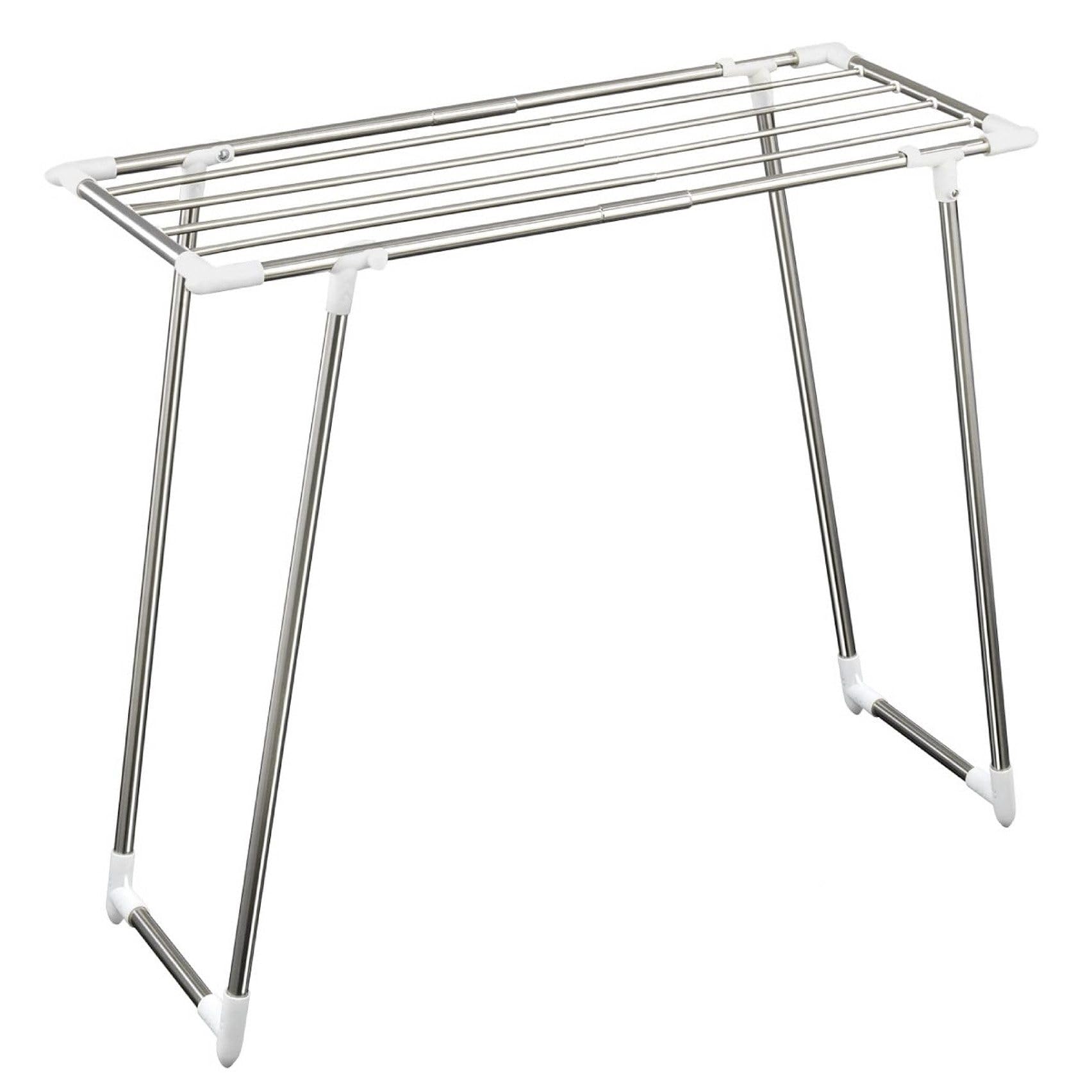 Wäschetrockner Faltbar Edelstahl, Wäscheständer Schmal 87 x 79 x 39 cm, Platzsparender Wäschetrockenständer für Balkon Bad Badewanne Keller, 5,5 m Trockenfläche, bis 10 kg Belastbar