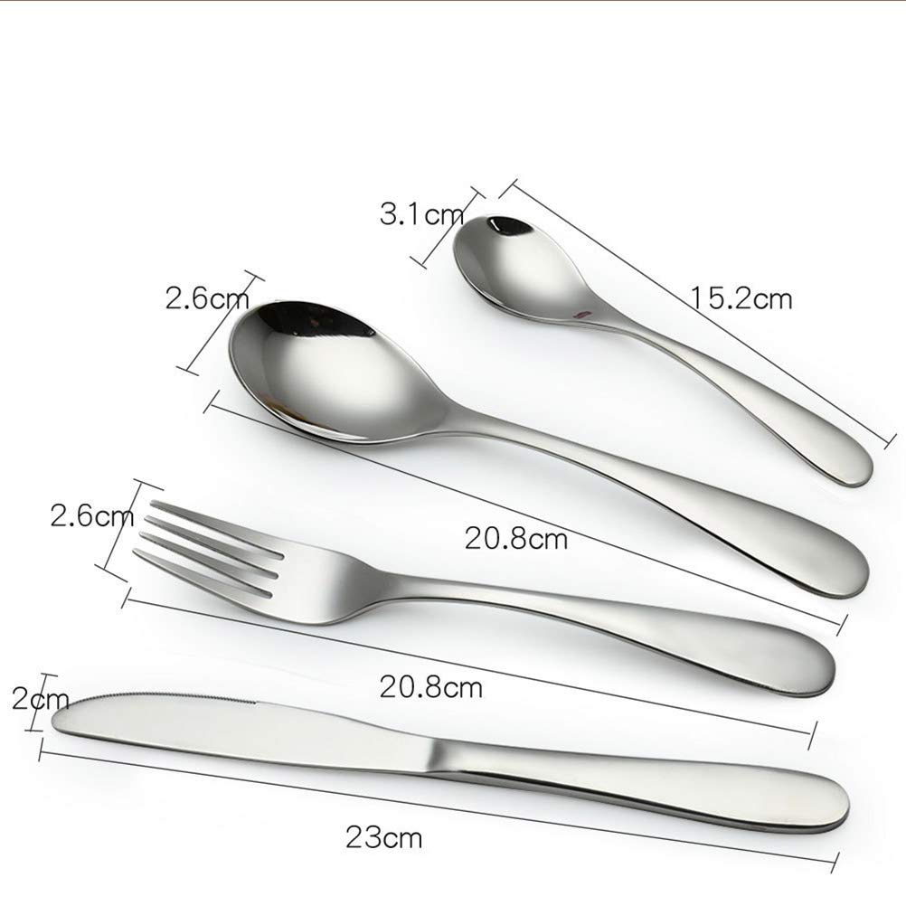 Ensemble De Couverts De Sécurité en Acier Inoxydable, Quatre Pièces, Couteau Et Cuillère, pour Les Voyages Et Les Activités De Plein Air. Coffret Cadeau Haut De