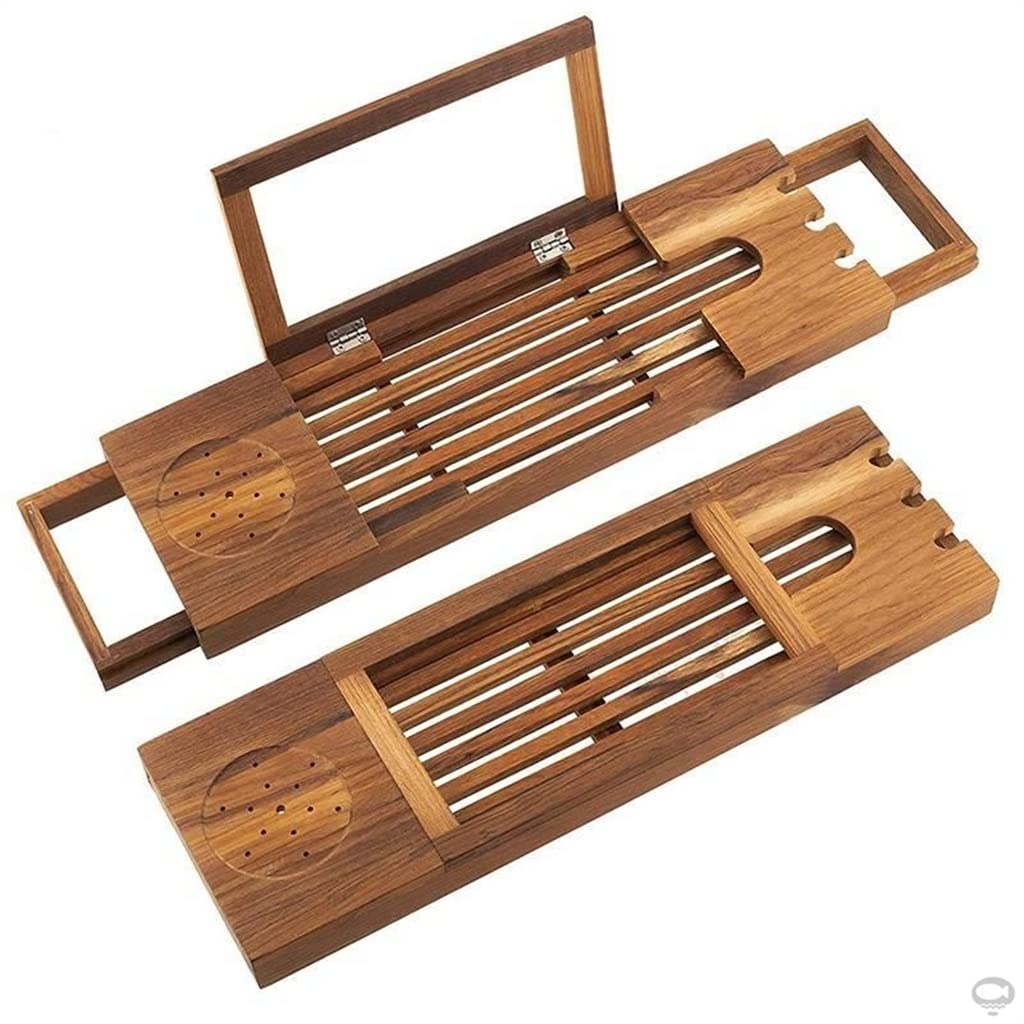 Estante para bañera de Estilo Europeo, telescópico, de Madera Maciza, Placa de Soporte para bañera, artefacto para baño, Estante para bañera