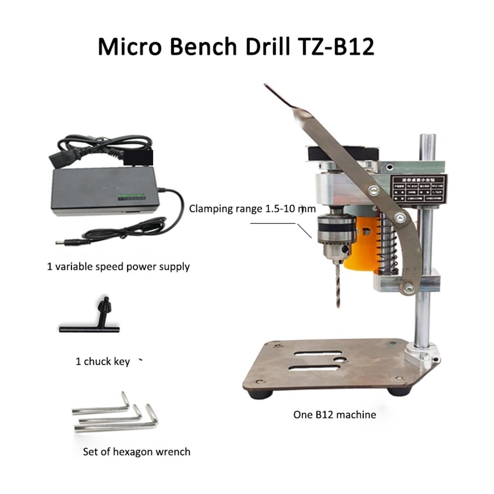 Mini Kleine Miniatur Desktop Tischbohrmaschine DIY Präzision Uhr Reparatur Werkzeug Desktop DC Hause Bohrmaschine(TZ-B12 and Vise)