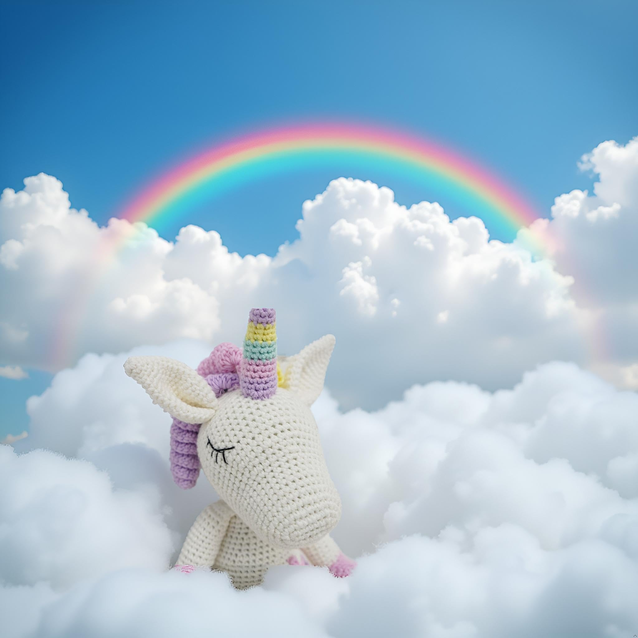 Unicorno di Peluche all'Uncinetto Fatto a Mano, Giocattoli Amigurumi per Bambini, Regali Originali all'Uncinetto per Neonati