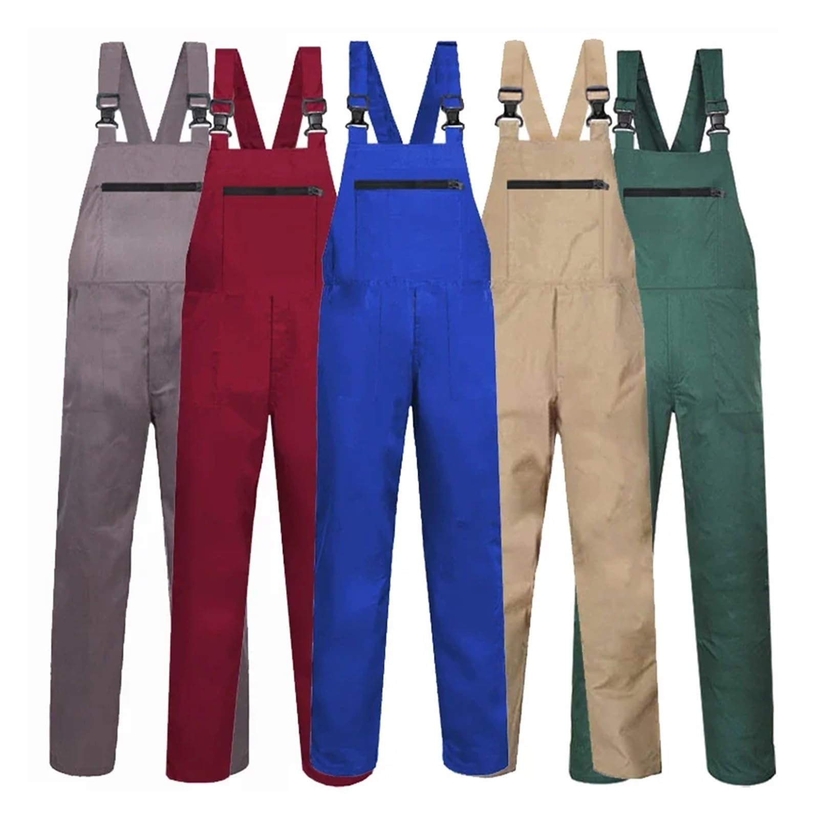 Ropa De Trabajo para Hombre Monos de Trabajo for Hombre, Tallas Grandes M-5XL, Monos de protección, Monos con Tirantes, Uniformes, Pantalones sin Mangas con Peto(Silver,XL)